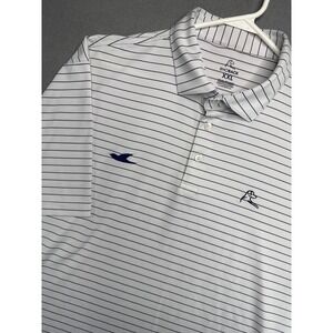 Rhoback Polo Mens XXL White Striped The Mulligan Performance Short Sleeve